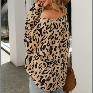 Leopard Boatneck Top